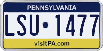 PA license plate LSU1477