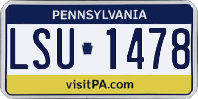PA license plate LSU1478