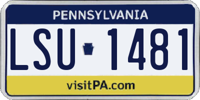 PA license plate LSU1481