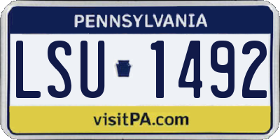 PA license plate LSU1492