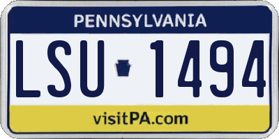 PA license plate LSU1494