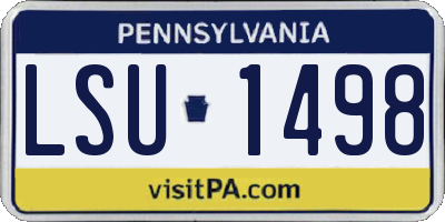 PA license plate LSU1498