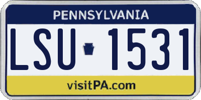 PA license plate LSU1531