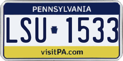 PA license plate LSU1533