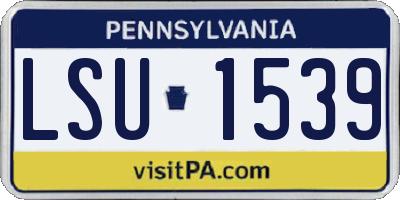 PA license plate LSU1539