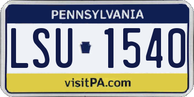 PA license plate LSU1540