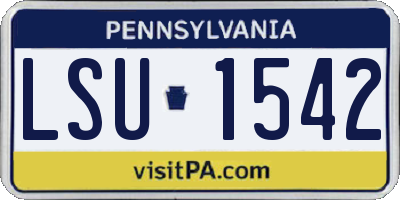 PA license plate LSU1542