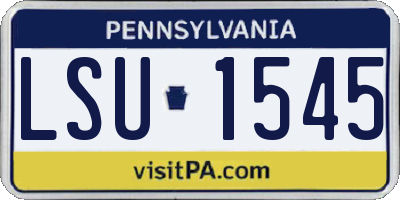 PA license plate LSU1545