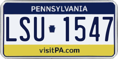 PA license plate LSU1547