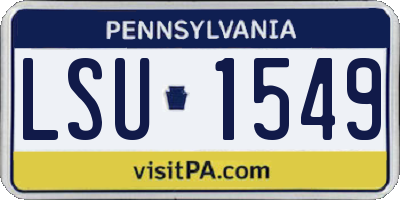 PA license plate LSU1549