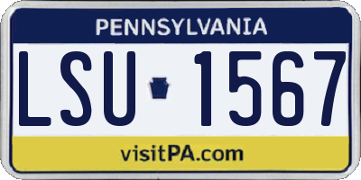 PA license plate LSU1567
