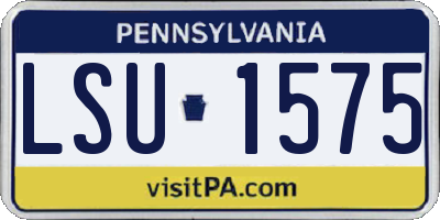 PA license plate LSU1575