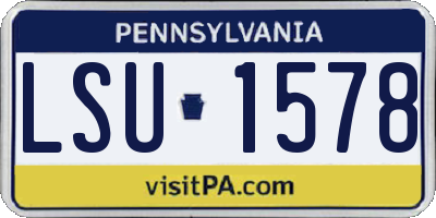 PA license plate LSU1578
