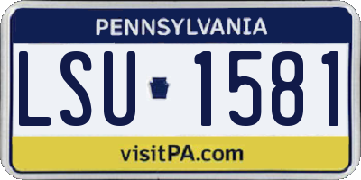 PA license plate LSU1581