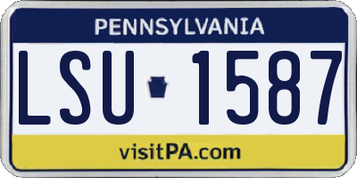 PA license plate LSU1587