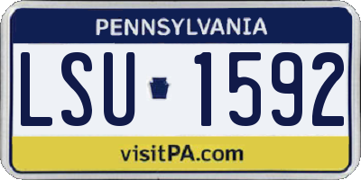 PA license plate LSU1592