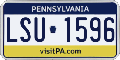 PA license plate LSU1596