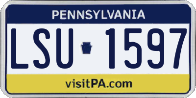 PA license plate LSU1597