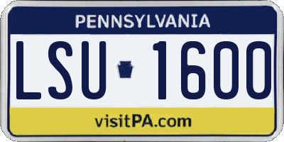 PA license plate LSU1600