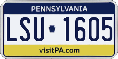 PA license plate LSU1605