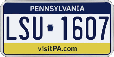 PA license plate LSU1607