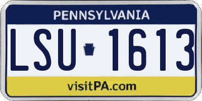 PA license plate LSU1613