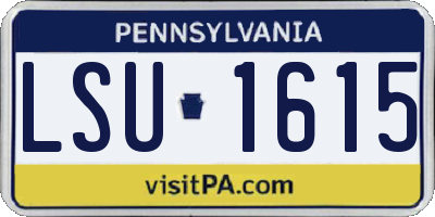 PA license plate LSU1615