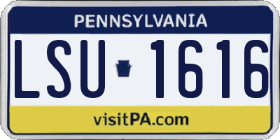 PA license plate LSU1616