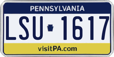 PA license plate LSU1617