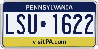 PA license plate LSU1622