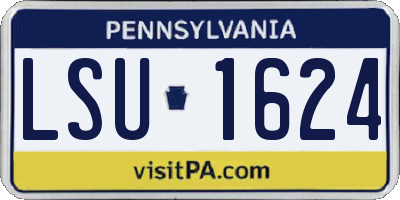 PA license plate LSU1624