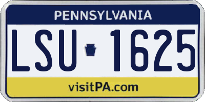 PA license plate LSU1625