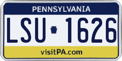 PA license plate LSU1626