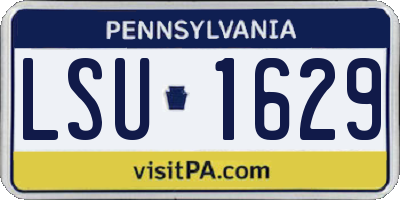PA license plate LSU1629