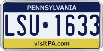 PA license plate LSU1633