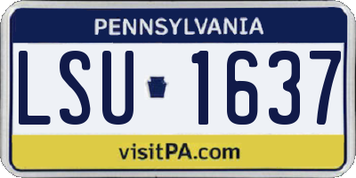 PA license plate LSU1637