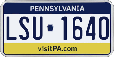 PA license plate LSU1640