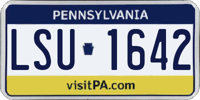 PA license plate LSU1642