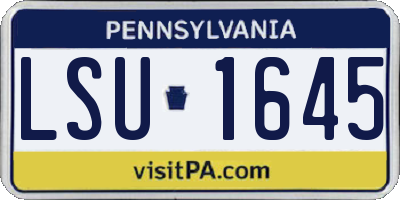 PA license plate LSU1645