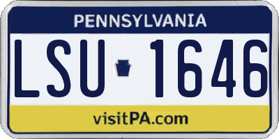 PA license plate LSU1646