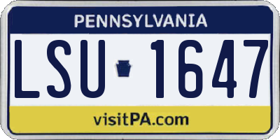 PA license plate LSU1647