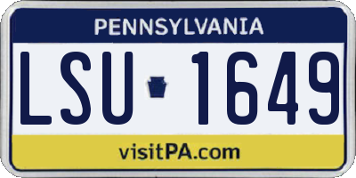 PA license plate LSU1649