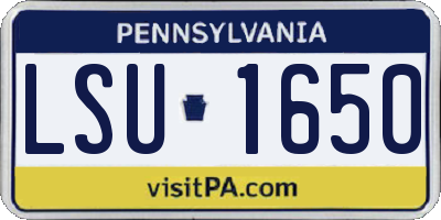 PA license plate LSU1650