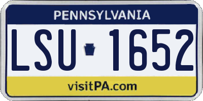 PA license plate LSU1652