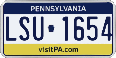 PA license plate LSU1654