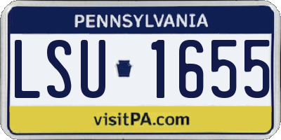 PA license plate LSU1655