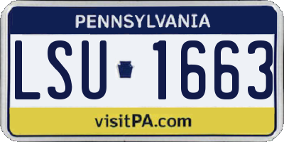 PA license plate LSU1663