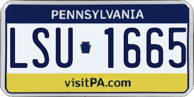 PA license plate LSU1665
