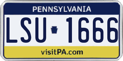 PA license plate LSU1666