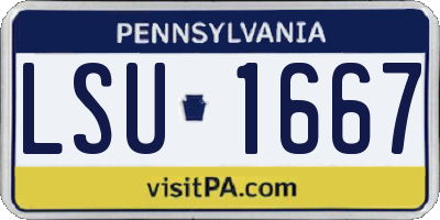 PA license plate LSU1667